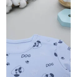 Hot Pack 2 bodies de manga larga niño blanco y azul con perros Descanso Y Ropa Interior·Bebé 3-36 Meses