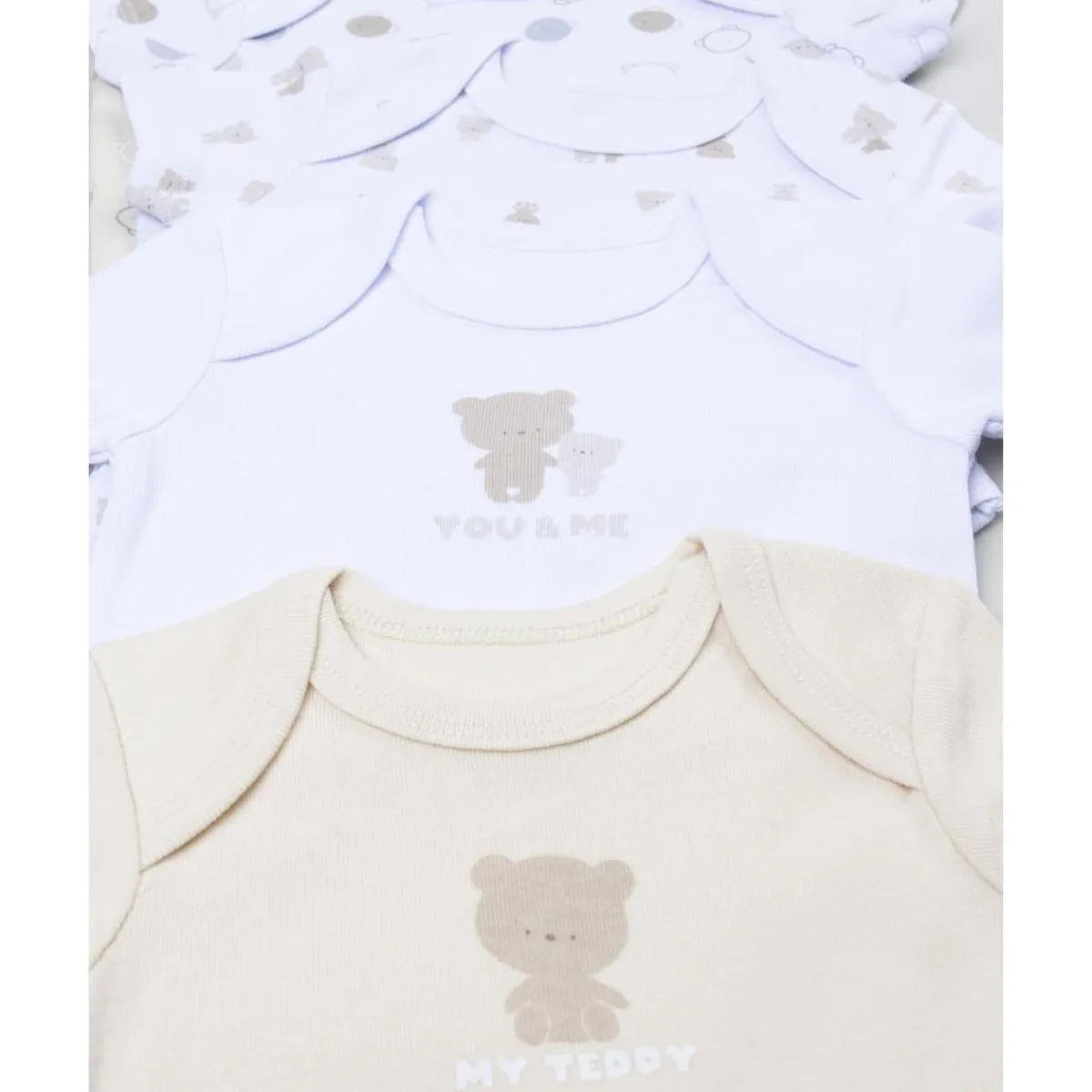 Discount Pack 5 bodies de recién nacido osito blanco/beige Ropa Y Accesorios·Bodies|Recién Nacido·Ropa Y Accesorios