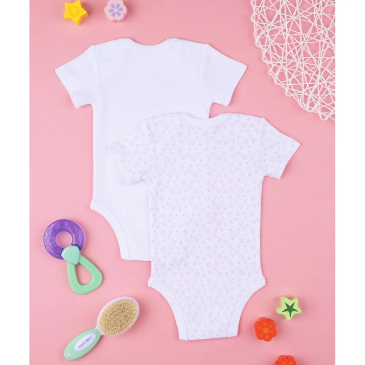 Pack 2 bodys interiores de bebé niña con estampado de gatos*Prenatal New