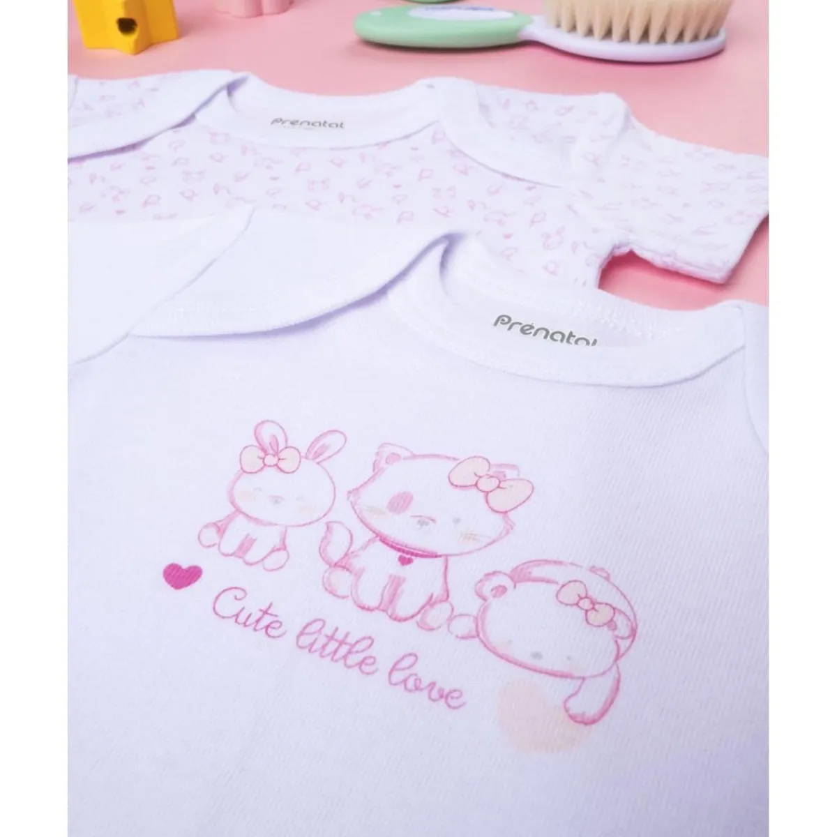 Pack 2 bodys interiores de bebé niña con estampado de gatos*Prenatal New