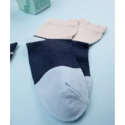 Discount Pack 3 Calcetines Bebé Niño Azul con Rayas Finas Calzado Y Accesorios·Accesorios Y Complementos