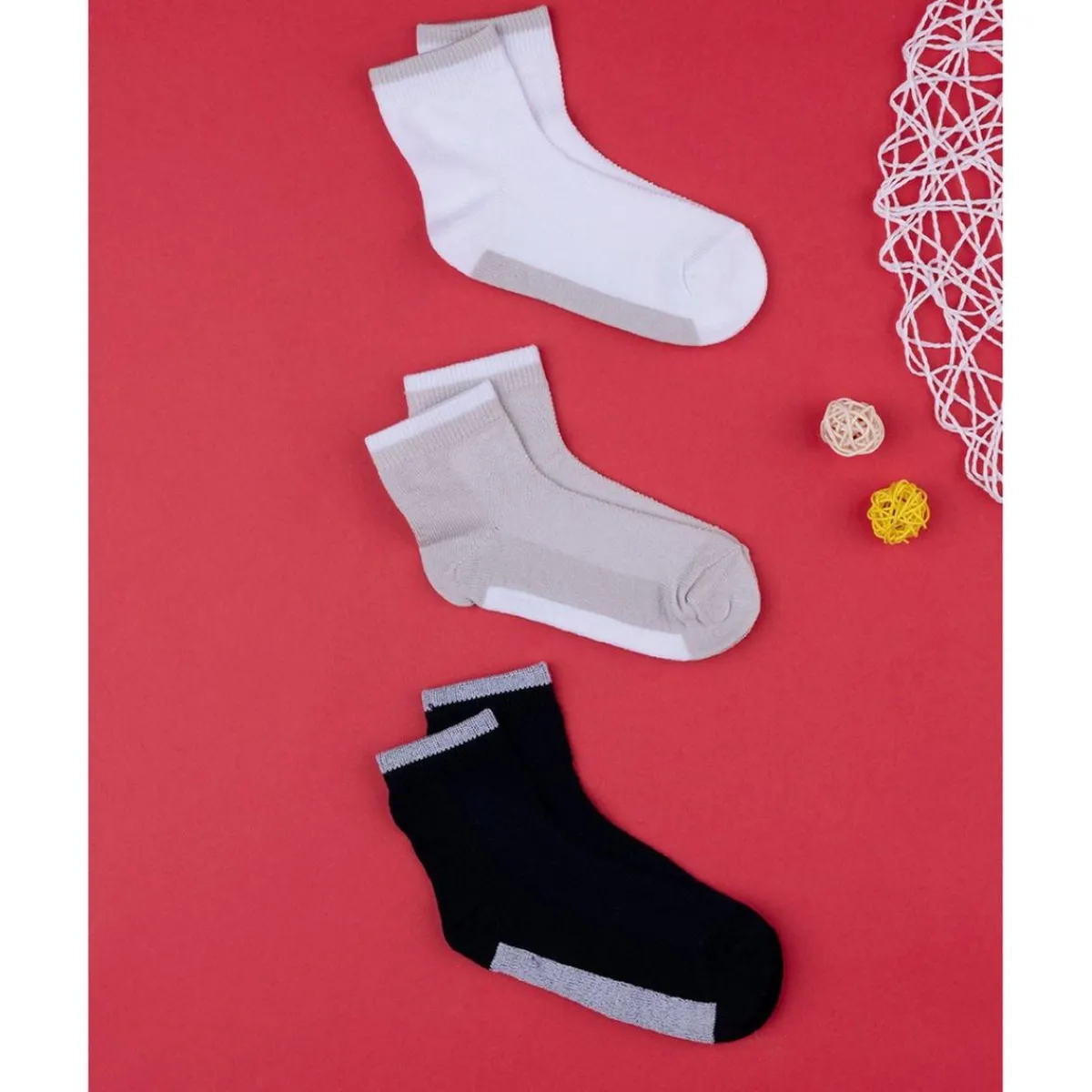 Pack 3 calcetines cortos niño color liso*Prenatal Clearance