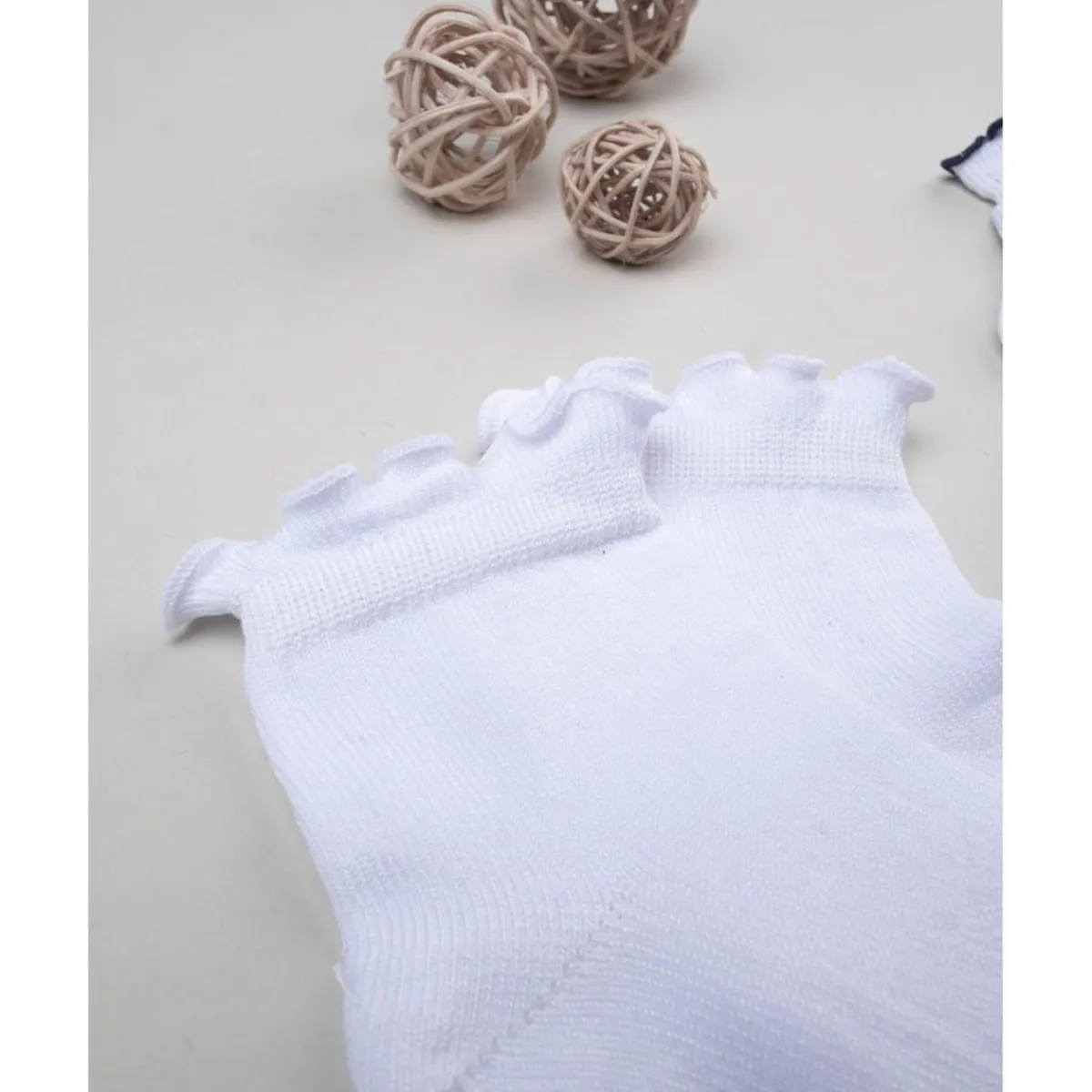 Pack 2 calcetines cortos niña blanco/azul*Prenatal New