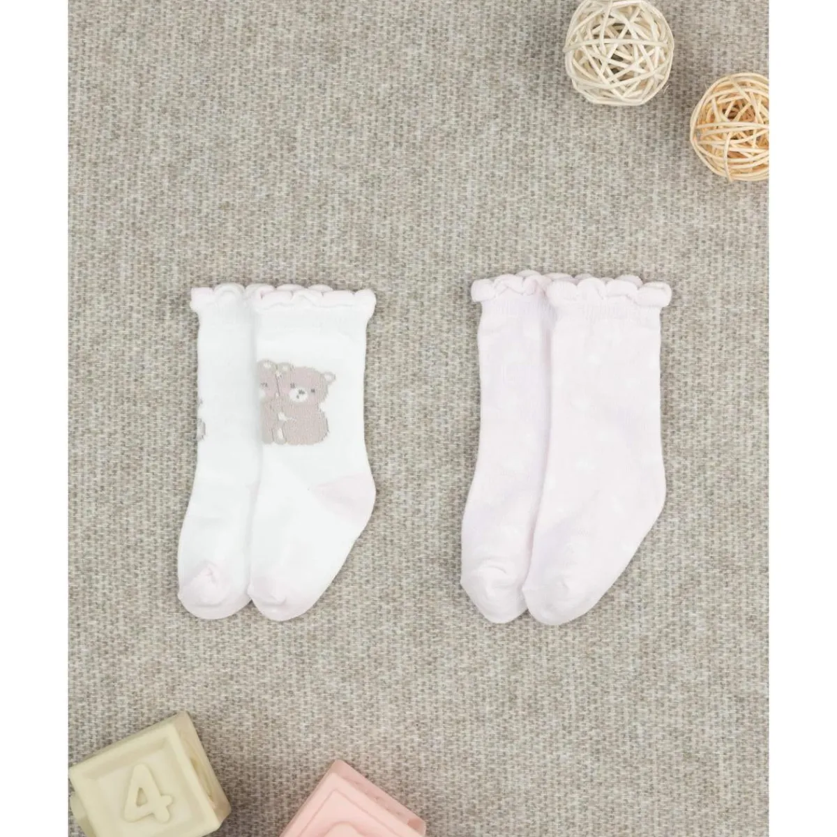 Pack 2 calcetines para niña con bordados*Prenatal Sale