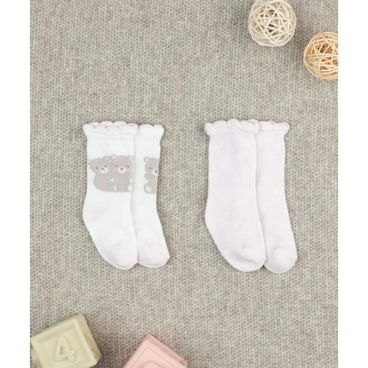 Pack 2 calcetines para niña con bordados*Prenatal Sale