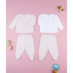 Pack 2 conjuntos de bebé en terciopelo con estampado de conejitos*Prenatal Clearance