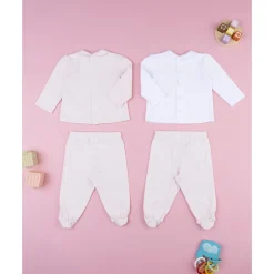 Pack 2 conjuntos de bebé en terciopelo con estampado de conejitos*Prenatal Clearance