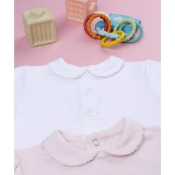 Pack 2 conjuntos de bebé en terciopelo con estampado de conejitos*Prenatal Clearance