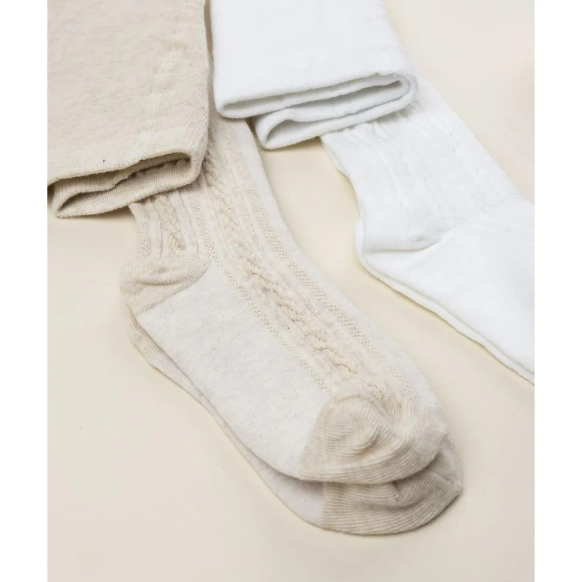 Pack 2 leotardos de niña beige y blanco*Prenatal Best