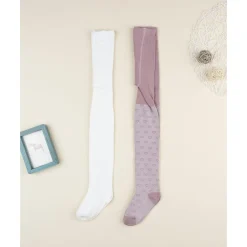 Pack 2 leotardos de niña blanco y rosa Calzado Y Accesorios·Accesorios Y Complementos