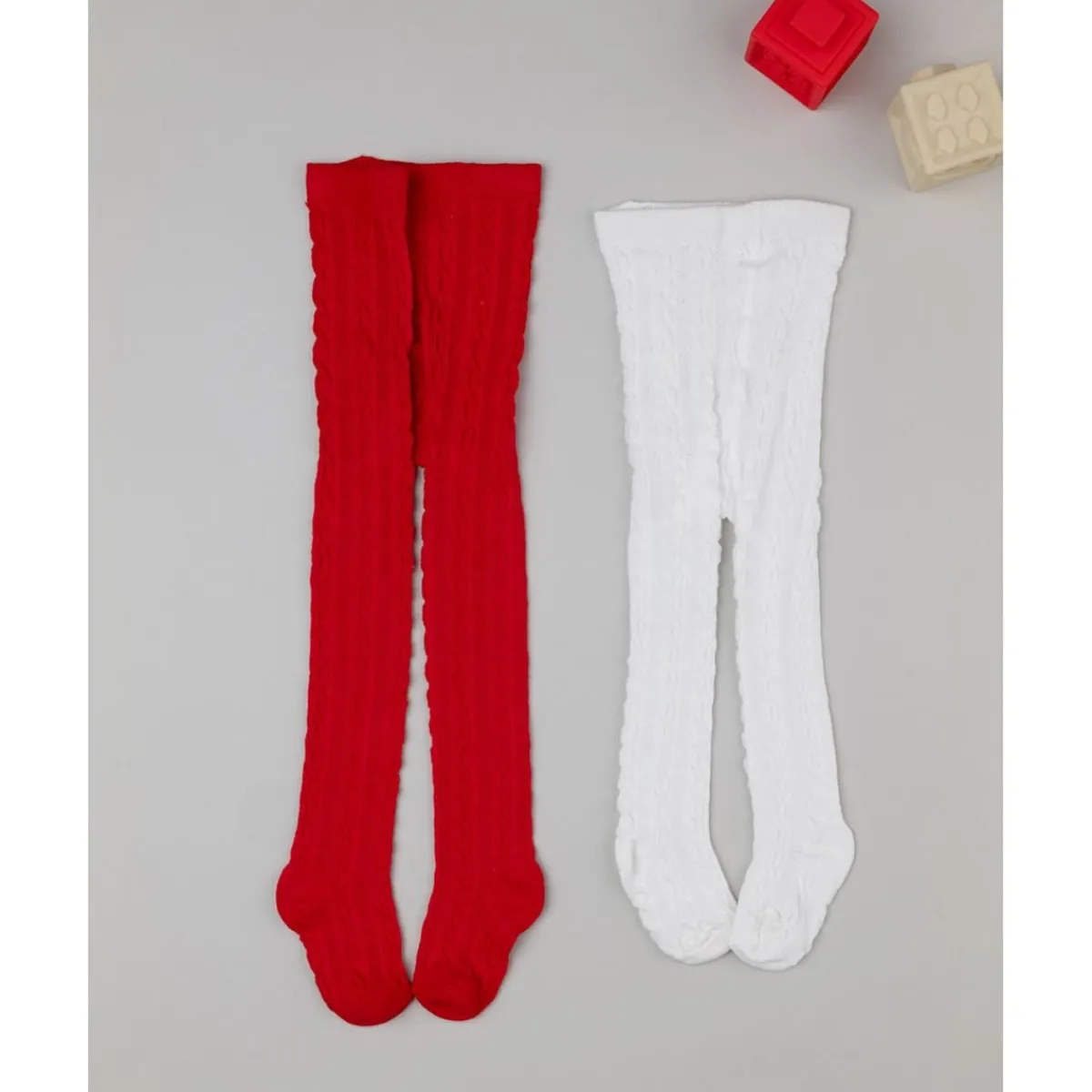 Pack 2 leotardos niña rojo y blanco*Prenatal Online