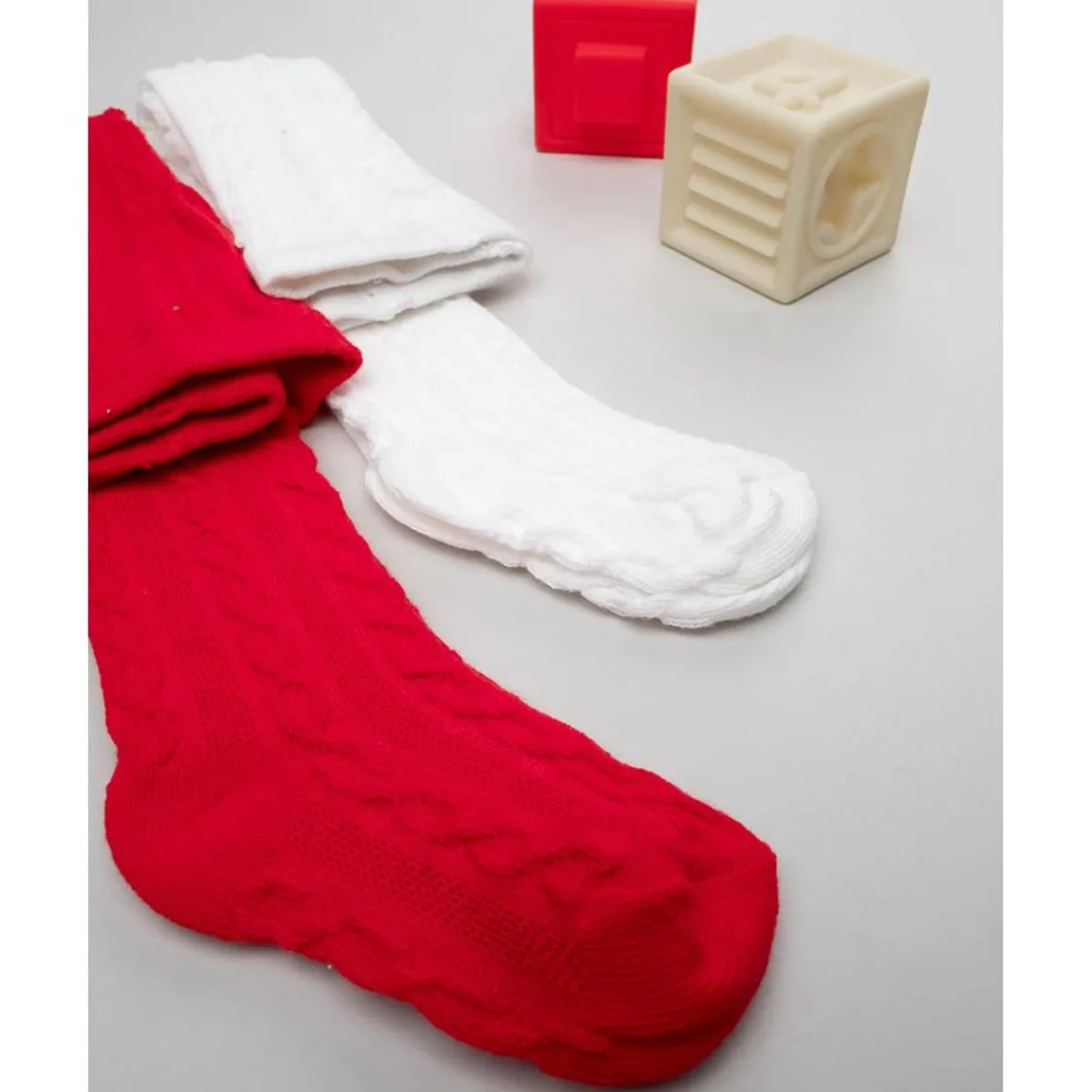 Pack 2 leotardos niña rojo y blanco*Prenatal Online