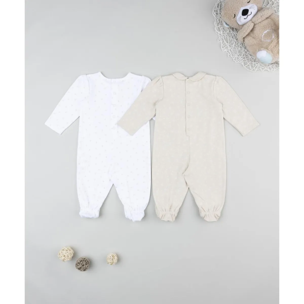 Pack 2 peleles estampado allover para recién nacido*Prenatal Clearance