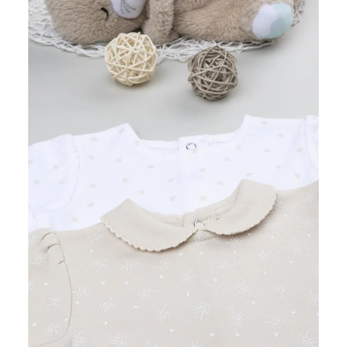 Pack 2 peleles estampado allover para recién nacido*Prenatal Clearance