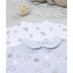 Pack 2 peleles interlock de recién nacido blanco/gris*Prenatal Clearance