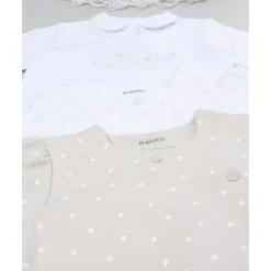 Pack 3 peleles interlock de recién nacida blanco/beige*Prenatal Sale