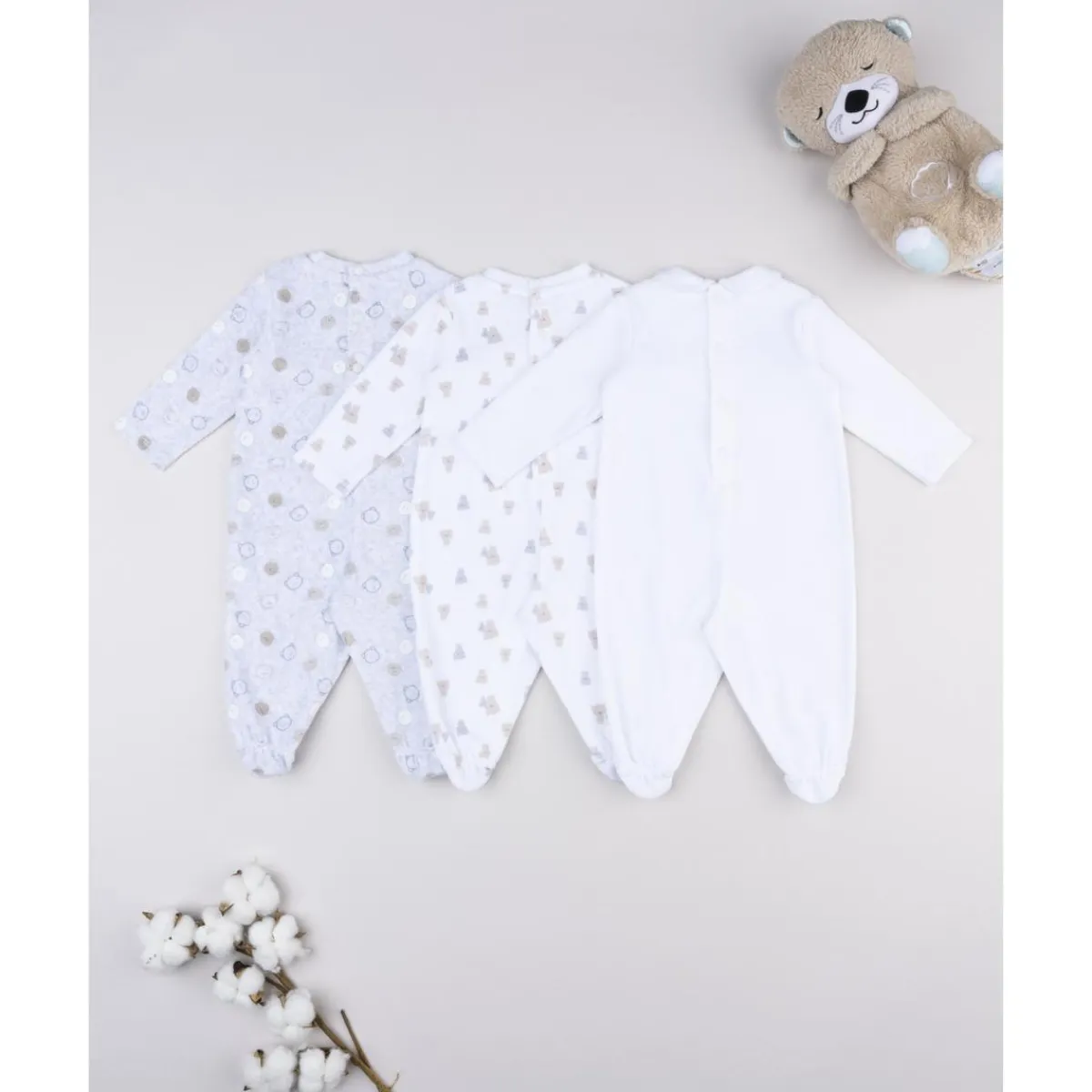 Best Pack 3 pijamas corredino para bebé con estampado de ositos Ropa Y Accesorios·Peleles|Recién Nacido·Ropa Y Accesorios