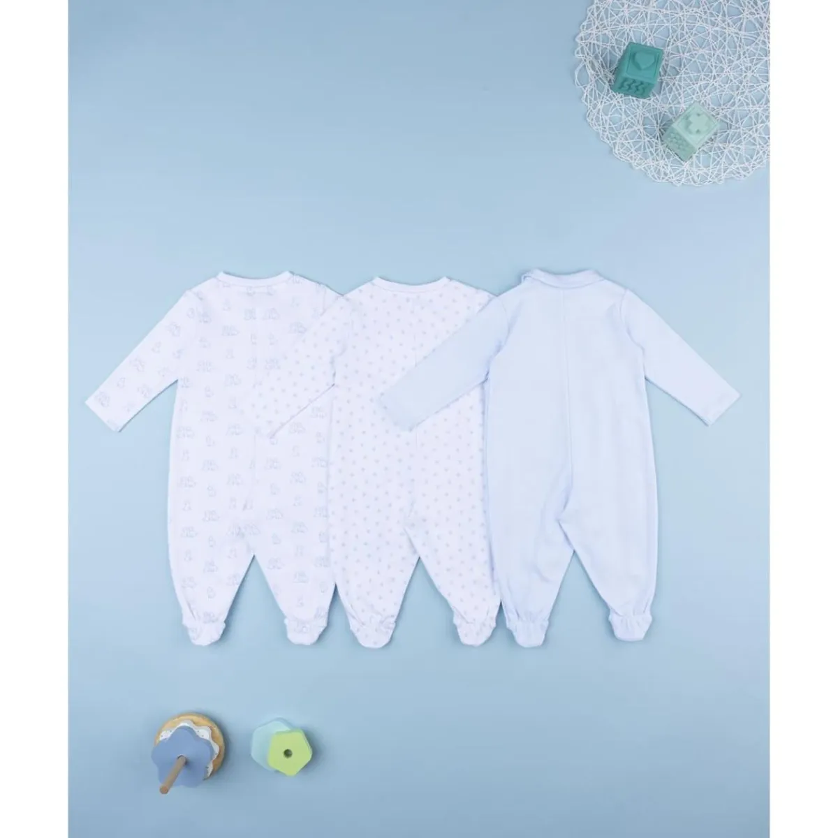 Pack 3 pijamas de bebé niño con estampado de perritos*Prenatal Clearance