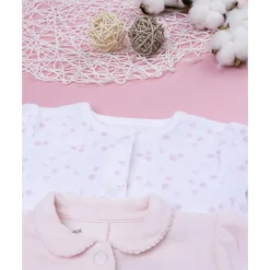 Best Pack 2 pijamas de bebé rosa y blanco en terciopelo Ropa Y Accesorios·Peleles|Recién Nacido·Ropa Y Accesorios