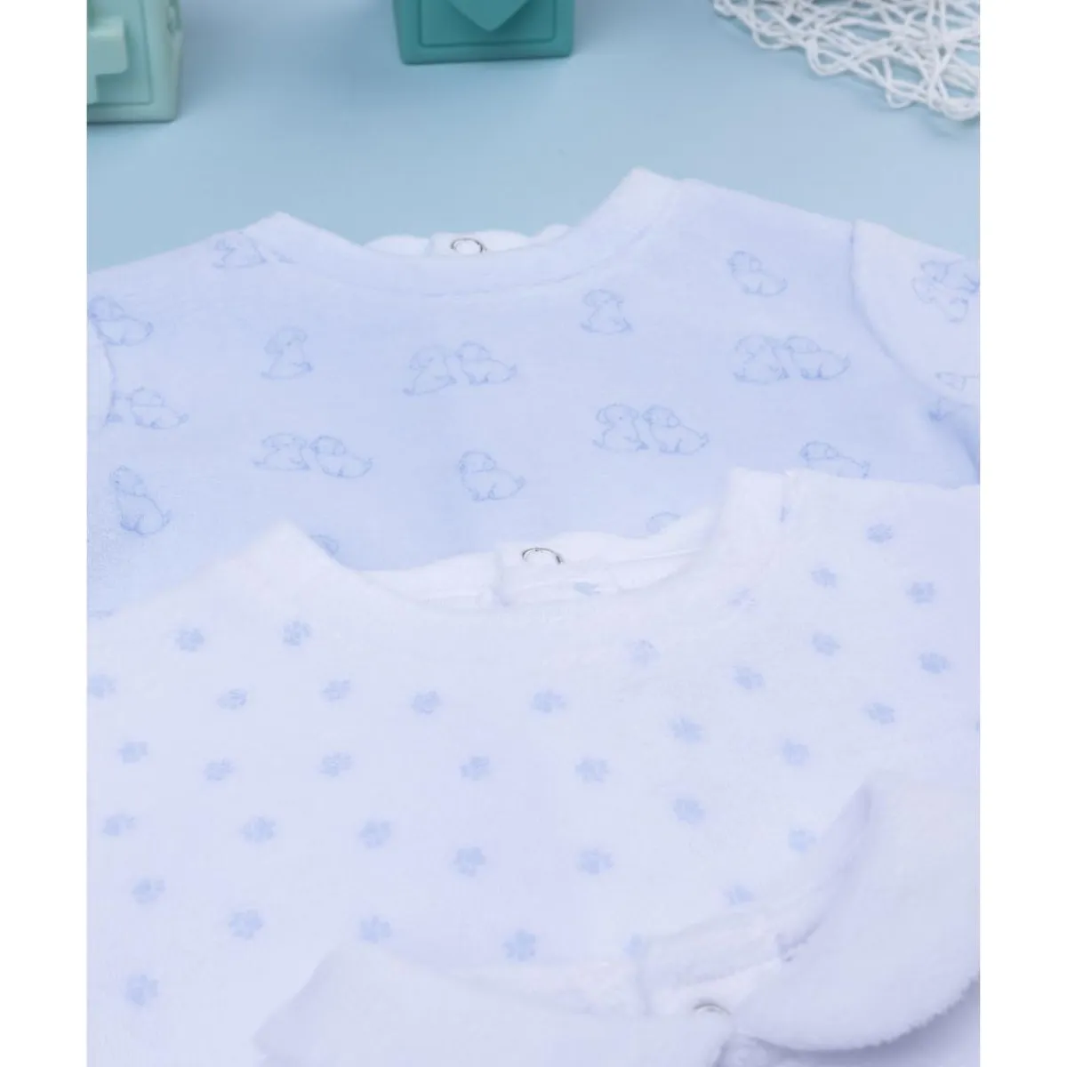 Pack 3 pijamas largos de terciopelo para bebé niño*Prenatal Online