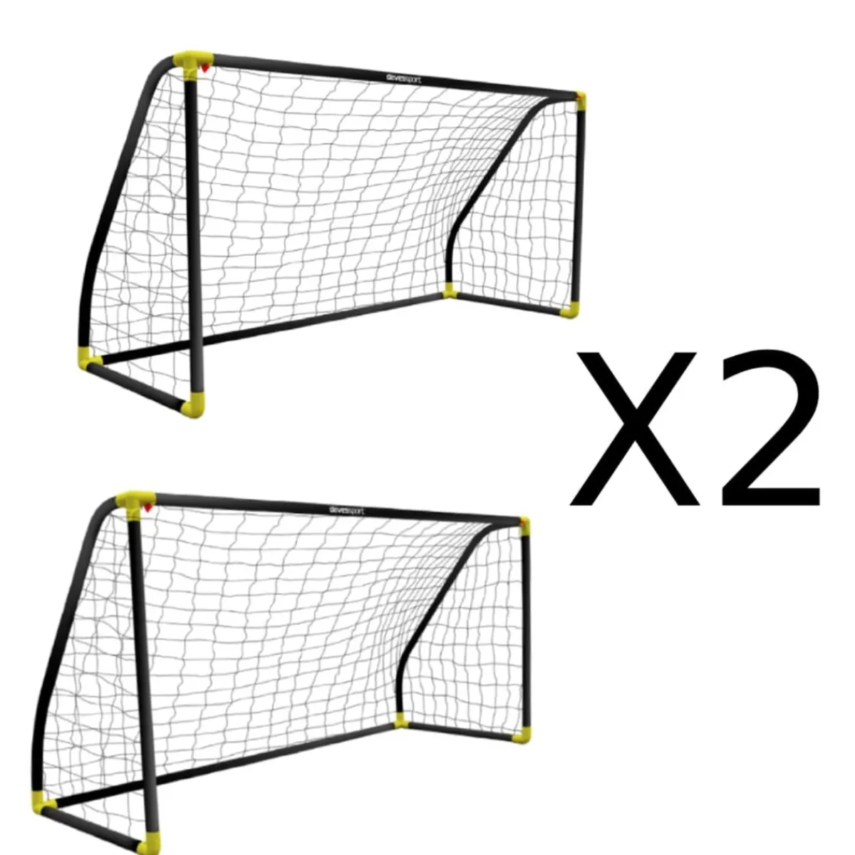 Pack 2 porterías plegables negras – 180 × 91 × 120*DEVESSPORT Online