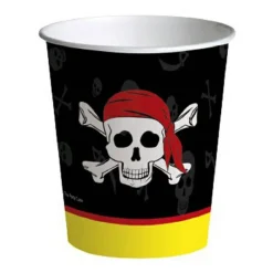 Best Pack 8 vasos ecológicos de cartón - Calavera Pirata Artículos De Fiesta Y Regalos