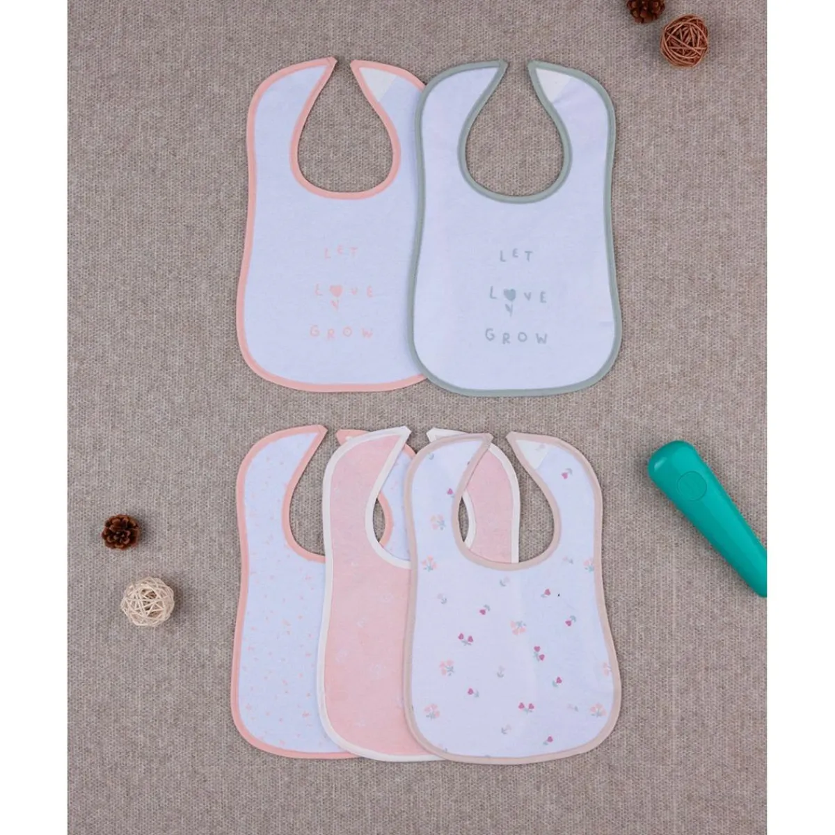 Pack de 5 Baberos de Rizo para Niña*Prenatal Hot