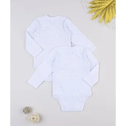 Pack de 2 bodies blancos de manga larga para niña*Prenatal Clearance