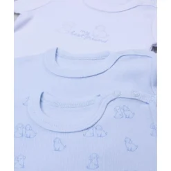 Pack de 5 bodies de manga corta blanco y azul*Prenatal Discount