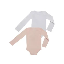 Pack de 2 bodies de manga larga blanco y rosa*Prenatal Clearance