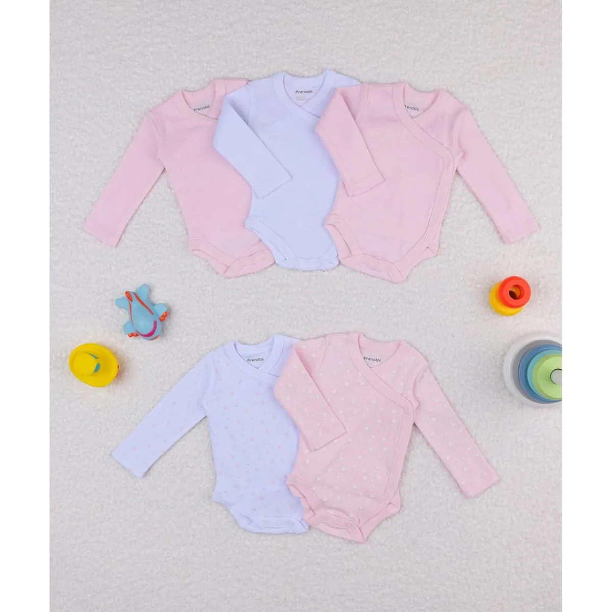 Online Pack de 5 bodies rosas, blancos y con estrellitas Ropa Y Accesorios·Bodies|Recién Nacido·Ropa Y Accesorios