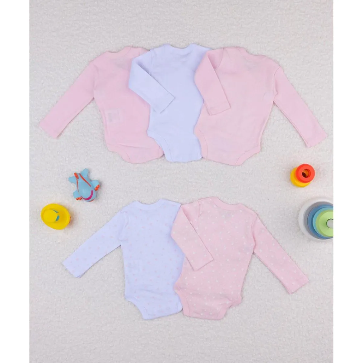 Online Pack de 5 bodies rosas, blancos y con estrellitas Ropa Y Accesorios·Bodies|Recién Nacido·Ropa Y Accesorios