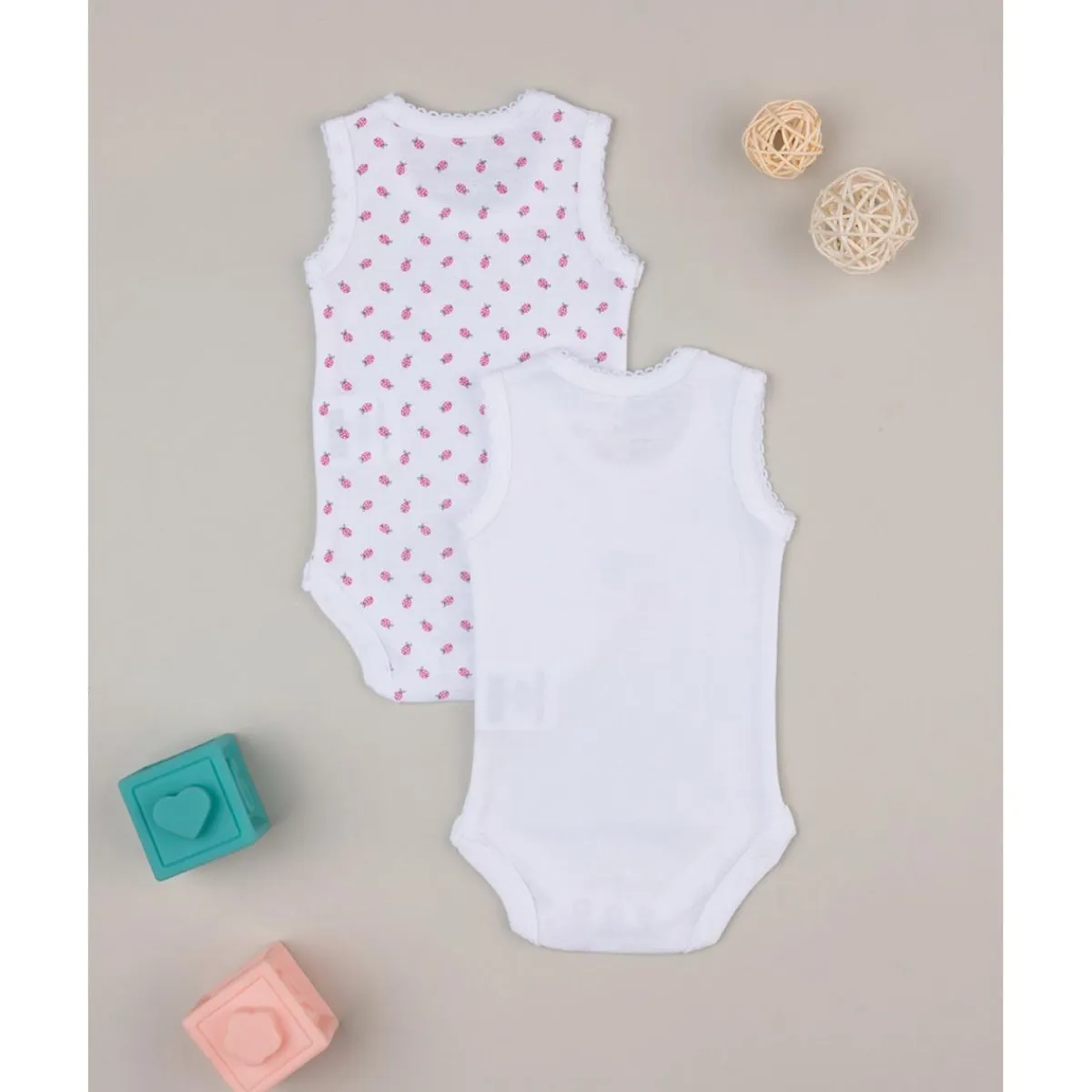 Outlet Pack de 2 Bodies sin Mangas para Niña Ropa Y Accesorios·Bodies|Recién Nacido·Ropa Y Accesorios