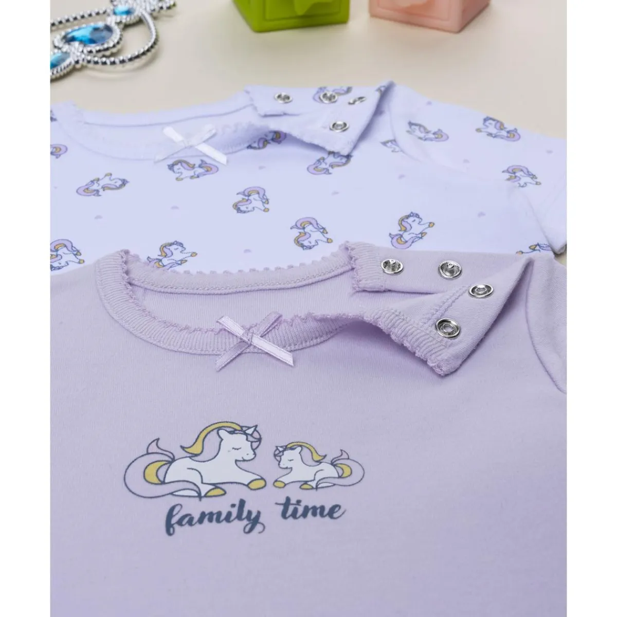 Clearance Pack de 2 bodis de niña unicornios violeta y blanco Descanso Y Ropa Interior·Bebé 3-36 Meses