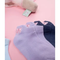 Pack de 5 calcetines multicolor con lacito rosa*Prenatal Online