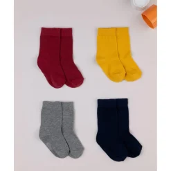 Pack de 4 pares de calcetines hasta la rodilla de color liso*Prenatal Online