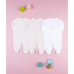 Pack de 3 peleles interlock para niña*Prenatal Best