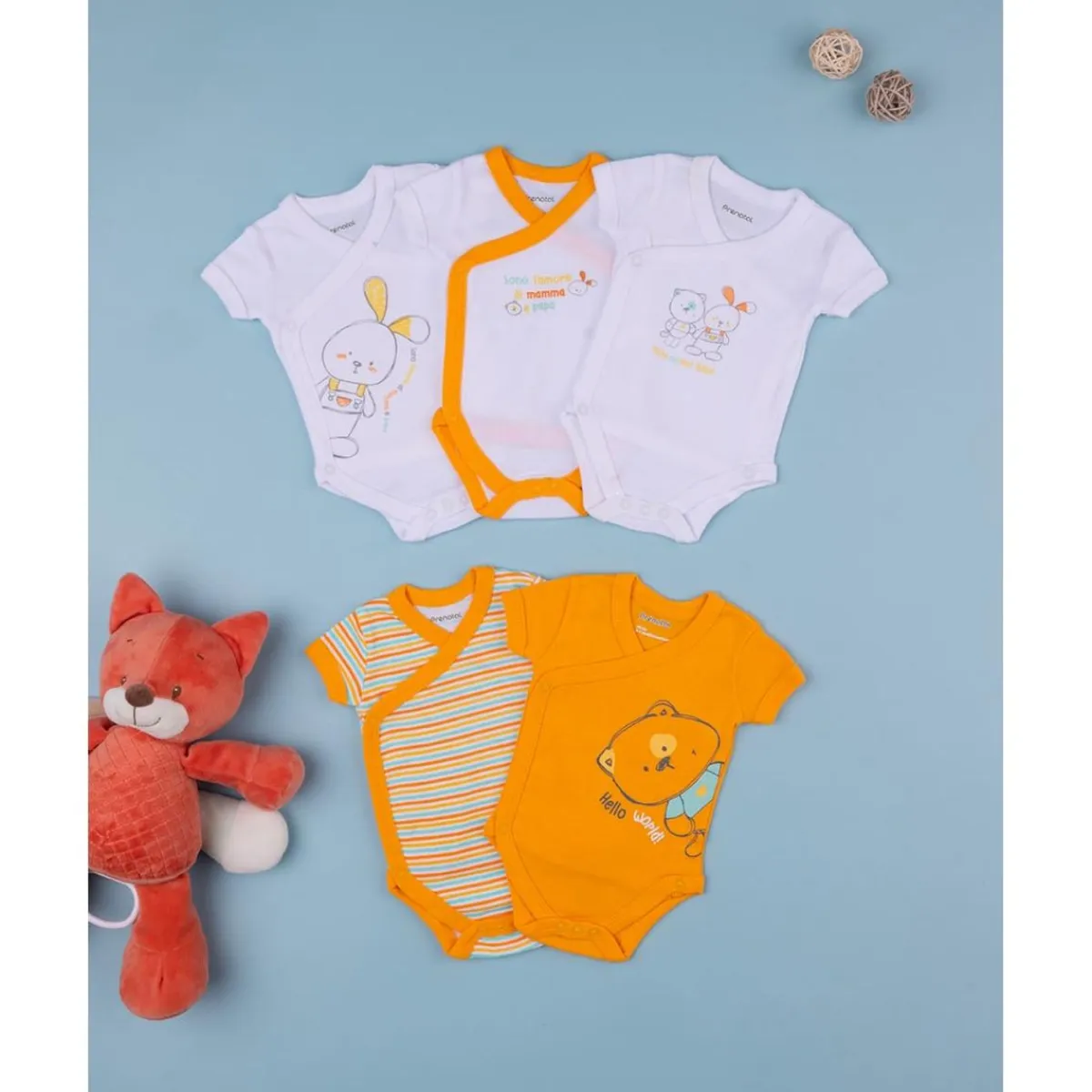 Clearance Pack x5 bodies de manga corta unisex Ropa Y Accesorios·Bodies|Recién Nacido·Ropa Y Accesorios