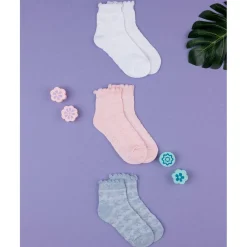 Pack x3 calcetines cortos niña en algodón*Prenatal New