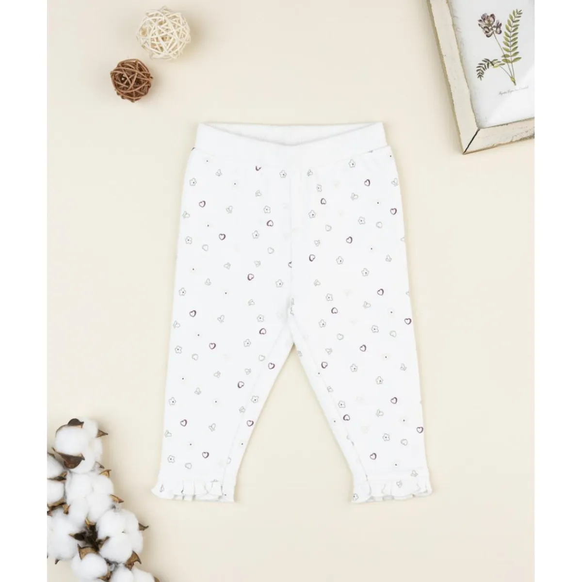 Pantalón blanco con corazones para bebé niña Recién Nacido·Ropa Y Accesorios|Ropa Y Accesorios·Pantalones Y Petos