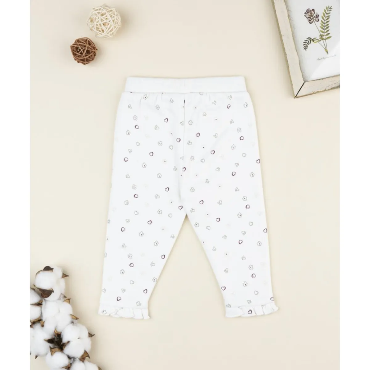 Pantalón blanco con corazones para bebé niña Recién Nacido·Ropa Y Accesorios|Ropa Y Accesorios·Pantalones Y Petos