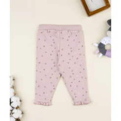 Pantalón de bebé rosa con estampado de corazones*Prenatal Clearance