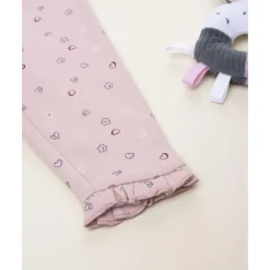 Pantalón de bebé rosa con estampado de corazones*Prenatal Clearance