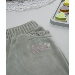 Pantalón de niña en terciopelo verde*Prenatal