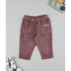 Pantalón de niña en terciopelo rosa*Prenatal Best