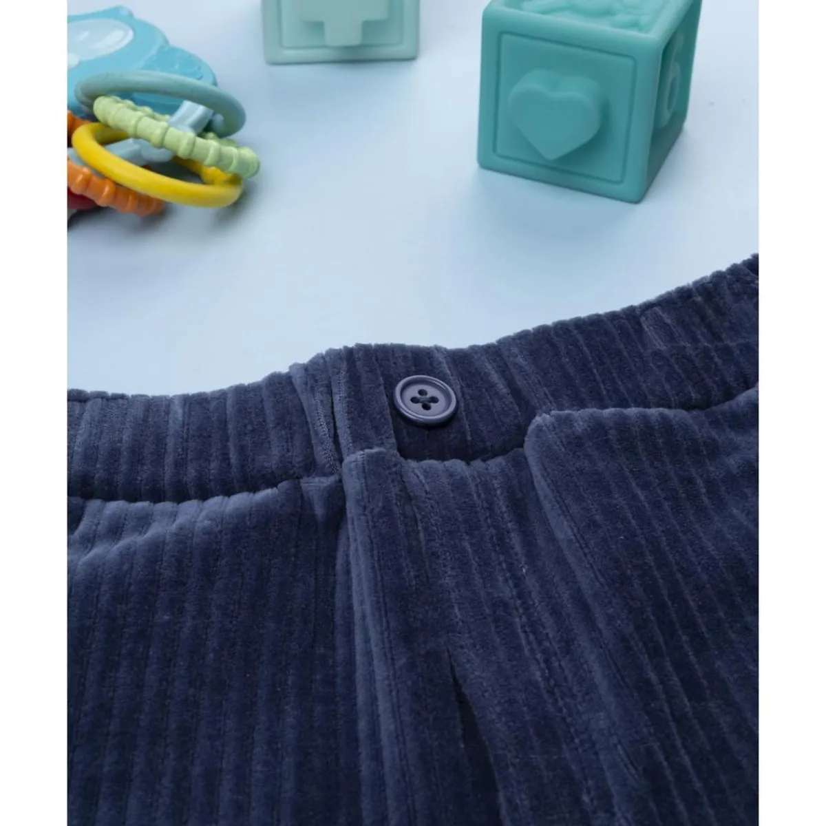 Pantalón de velour azul para niño*Prenatal