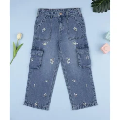 New Pantalón denim niña florecitas Niña 2-10 Años·Vaqueros, Pantalones Y Petos|Niña·Niña 2-10 Años