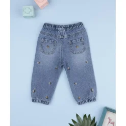 Pantalón denim niña flores*Prenatal New