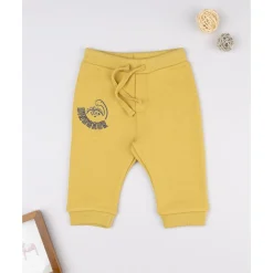 Best Pantalón felpado amarillo "Dinosaur" para niño Bebé Niño 3-36 Meses·Vaqueros, Pantalones Y Petos|Niño·Bebé Niño 3-36 Meses