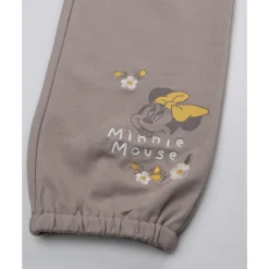 Pantalón marrón de felpa para niña con estampado de Minnie*Prenatal New